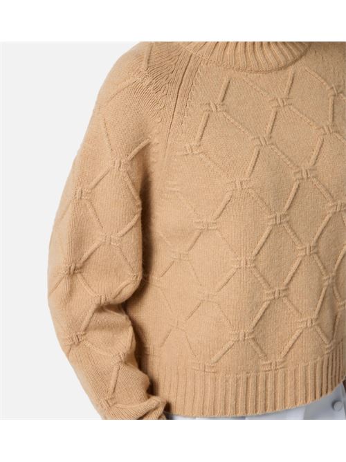 JACQUARD RHOMBUS PULLOVER ELISABETTA FRANCHI | MK55T57E2EA2 Honey